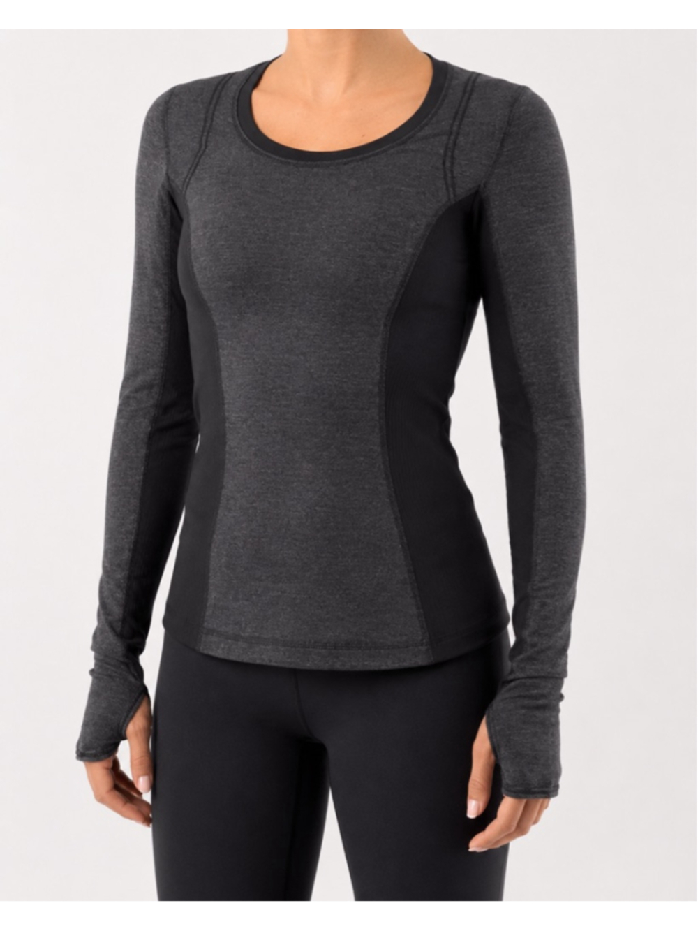 Lululemon Run Switch Back Long Sleeve Reversible Sz 4 Black Wee Stripe EUC